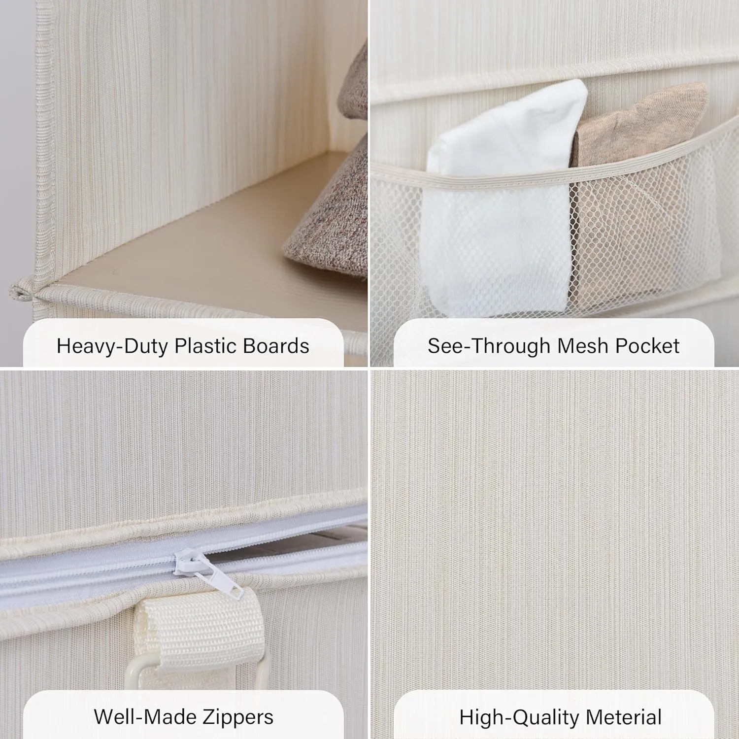StorageWorks 6-Shelf Closet Organizers, Two 3-Shelf Separable Hanging Shelves for Closet, 12" D x 12" W x 48 3⁄4" H, Mixing of Beige, White & Ivory