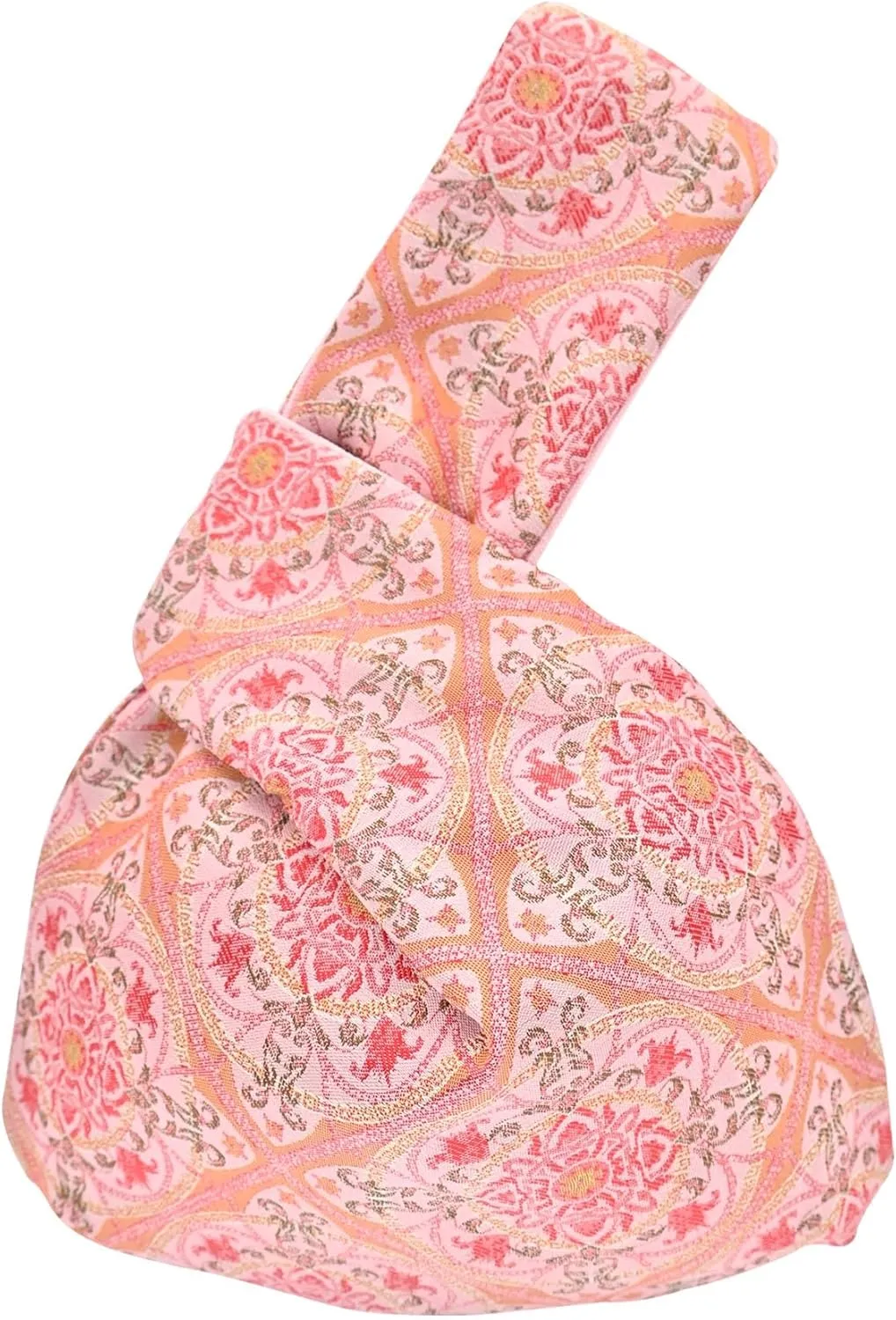 Stylish Cotton Japanese Pattern Wrist Bag Sleeve Knot Pouch Portable Canvas Tote Purse for Female, Women