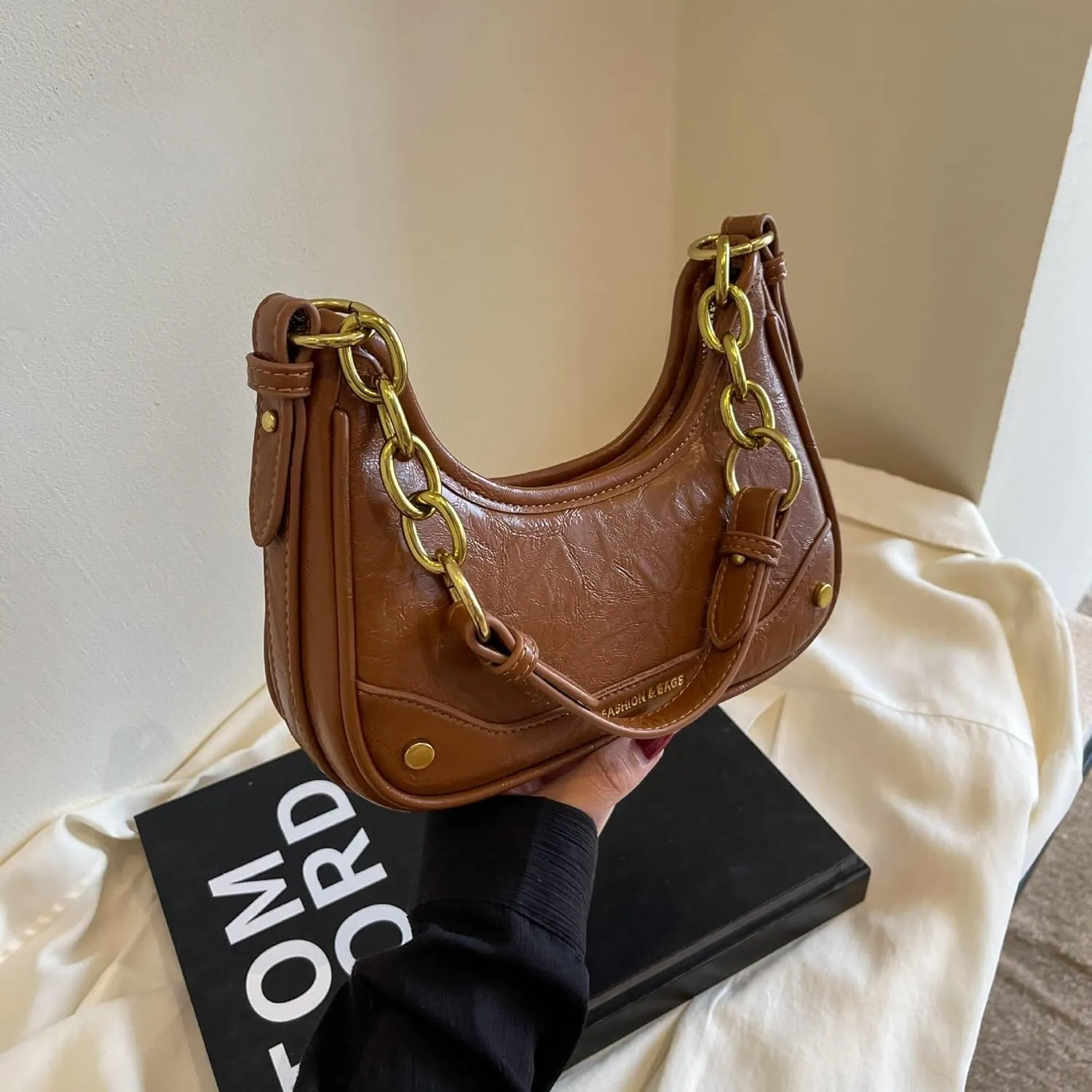 Stylish Small Cross-body Bag PU Leather Purse Armpit Tote 2025 Women's Shoulder Crossbody Bag