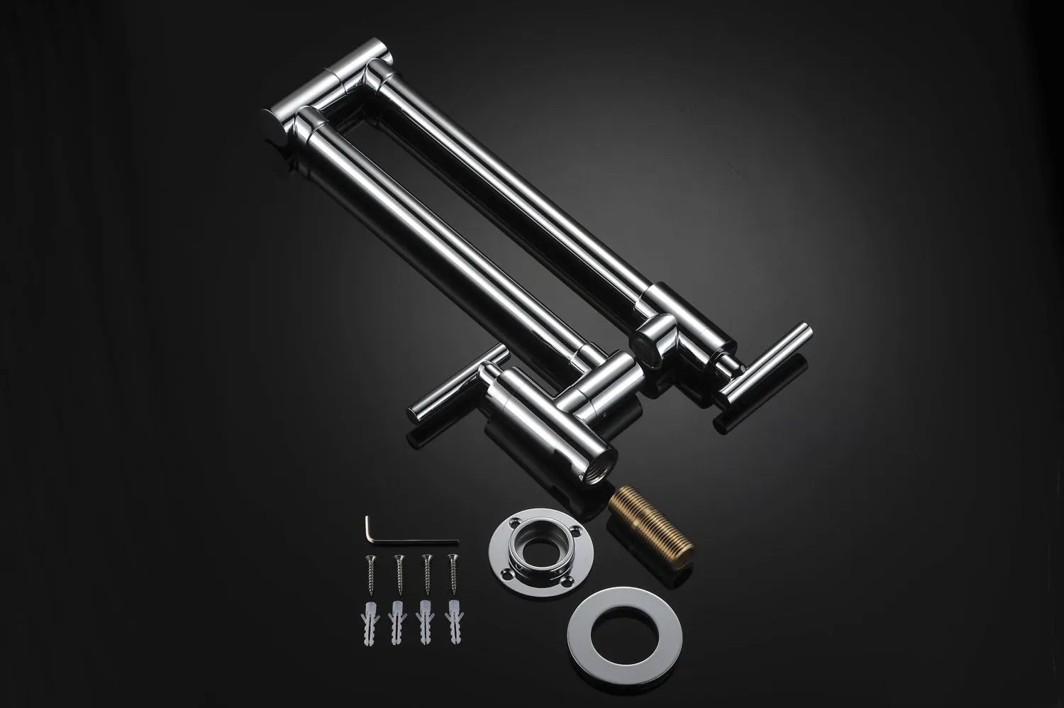 Sumerain Pot Filler Faucet Wall Mounted Stove Pot Filler in Chrome Finish