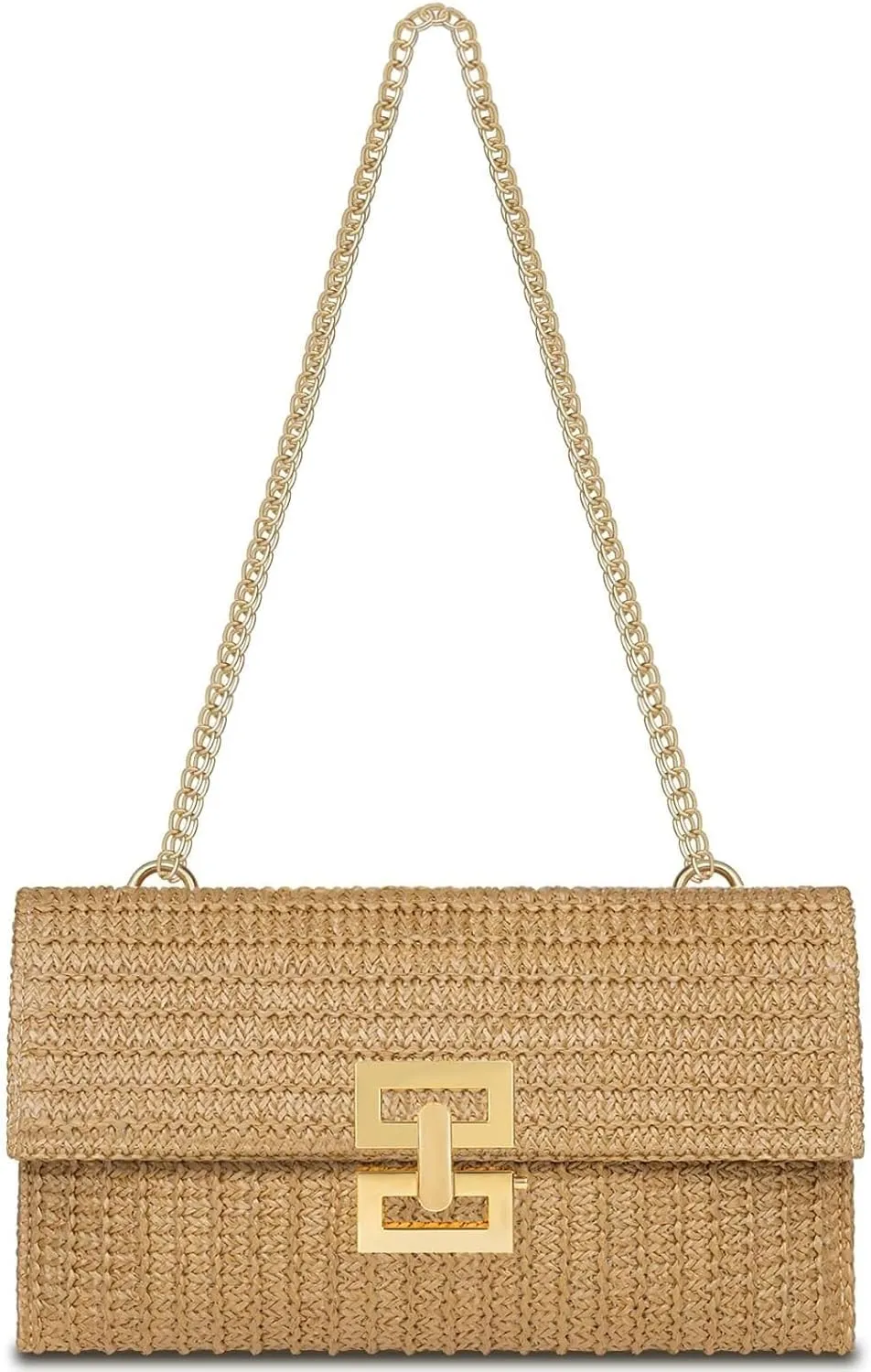 Summer Beach Shoulder Crossbody Evening Handbag Woven Envelope Clutch for Party Straw Clutch Purses for Women