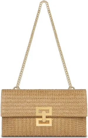 Summer Beach Shoulder Crossbody Evening Handbag Woven Envelope Clutch for Party Straw Clutch Purses for Women