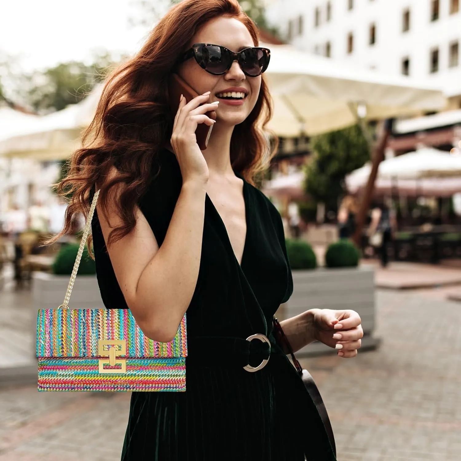 Summer Beach Shoulder Crossbody Evening Handbag Woven Envelope Clutch for Party Straw Clutch Purses for Women