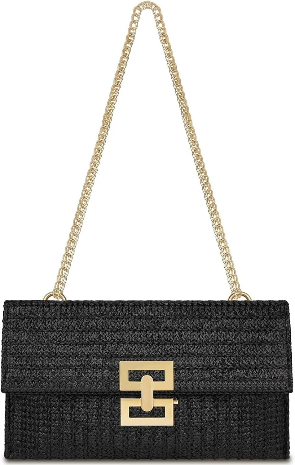 Summer Beach Shoulder Crossbody Evening Handbag Woven Envelope Clutch for Party Straw Clutch Purses for Women