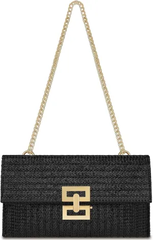 Summer Beach Shoulder Crossbody Evening Handbag Woven Envelope Clutch for Party Straw Clutch Purses for Women