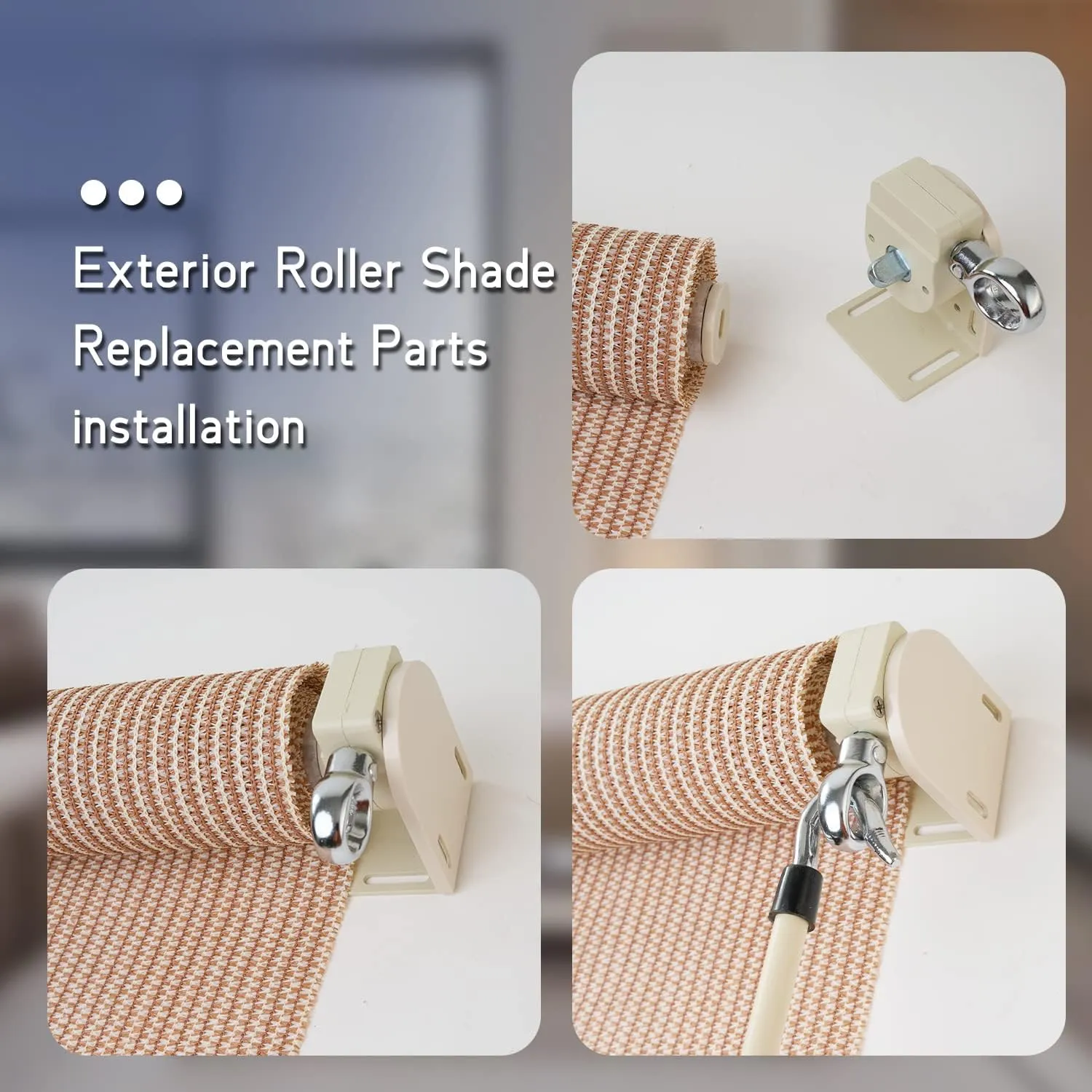 Sunshade Replacement Bracket, Compatible with Coolaroo External Roller Blind, Upgraded to Metal Ring, More Durable and Long-Lasting