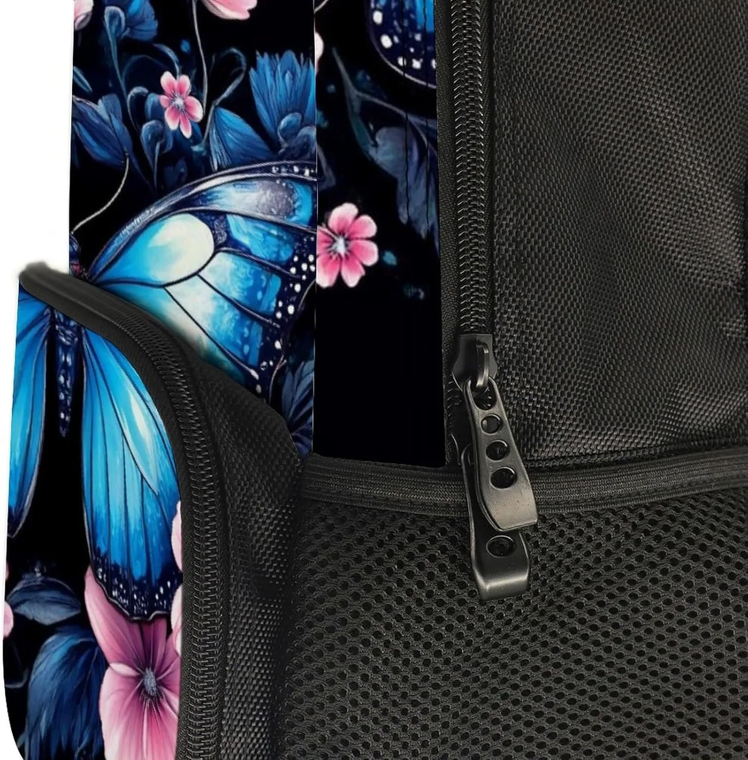 Supdreamc Blue Butterfly Rucksack Polyester Anti-Theft Multipurpose Bookbag Big Capacity Travel and Sport Backpack Rucksack With Side Pockets