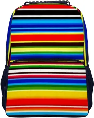 Supdreamc Polyester Daypack Backpack for Climbing Outdoors Running - Big Capacity Multipurpose Anti-Theft Bookbag, Mexican Blanket Stripes Travel Hiking & Camping Rucksack