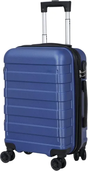SUPER DEAL Spinner Luggage 21 Inch Hardside Expandable Suitcase Travel Carry On Luggage with 360° Swivel Wheels and Height Adjustable Handle, Blue