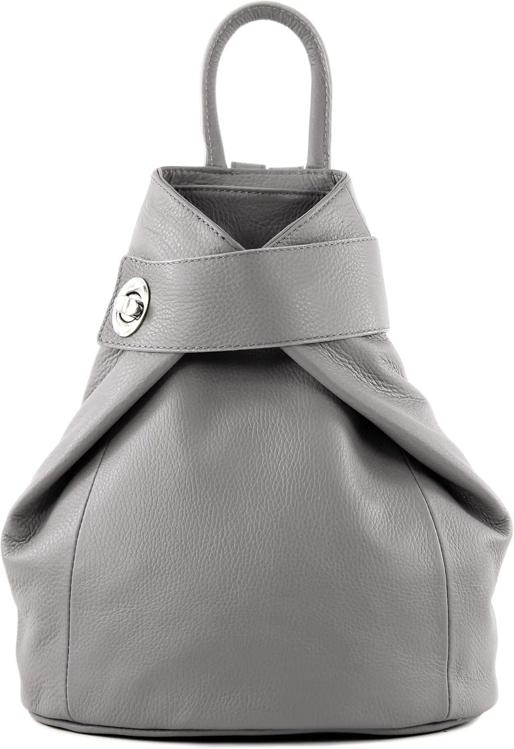 T179 - ital: Women's backpack bag made of leather (Mouse grey)