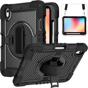 Tablet PC Case Compatible with iPad 11th Gen A16 11 Inch 2025,Heavy Duty Rugged Case Shockproof Protective Case Kickstand Case Compatible with 11th Generation (A16) 11-inch 2025 Protective Case(Black)