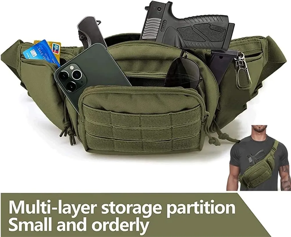 Tactical Fanny Pack Gun Holster Portable Handgun Holster Concealed Gun Carry Holster for Hunting Camping