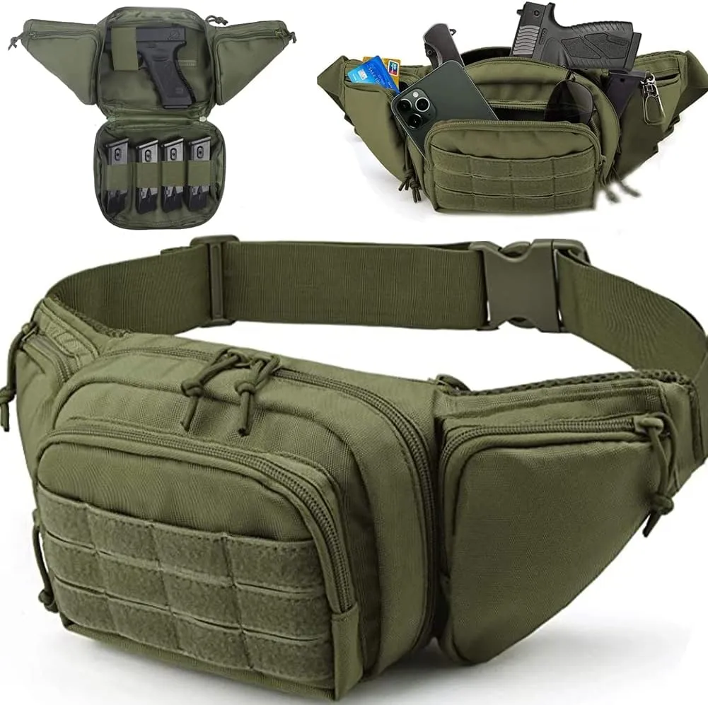 Tactical Fanny Pack Gun Holster Portable Handgun Holster Concealed Gun Carry Holster for Hunting Camping