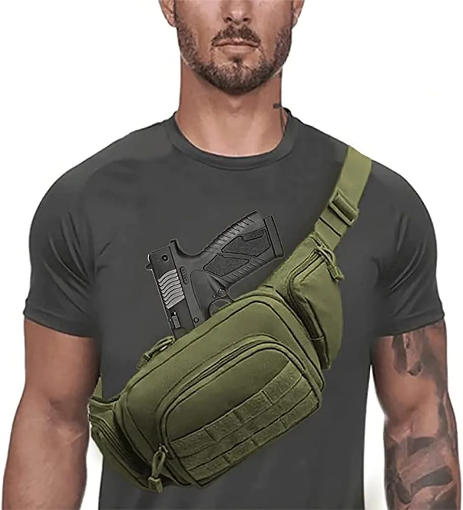 Tactical Fanny Pack Gun Holster Portable Handgun Holster Concealed Gun Carry Holster for Hunting Camping