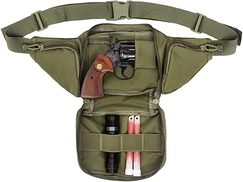 Tactical Fanny Pack Gun Holster Portable Handgun Holster Concealed Gun Carry Holster for Hunting Camping