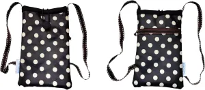Tainada Small Crossbody Smartphone Pouch, Shockproof Cross Body Shoulder Wallet Travel Bag for iPhone 16/15 Pro, 13 mini; Samsung Galaxy S24 , A54; Moto G Power (Black White Polka Dots)