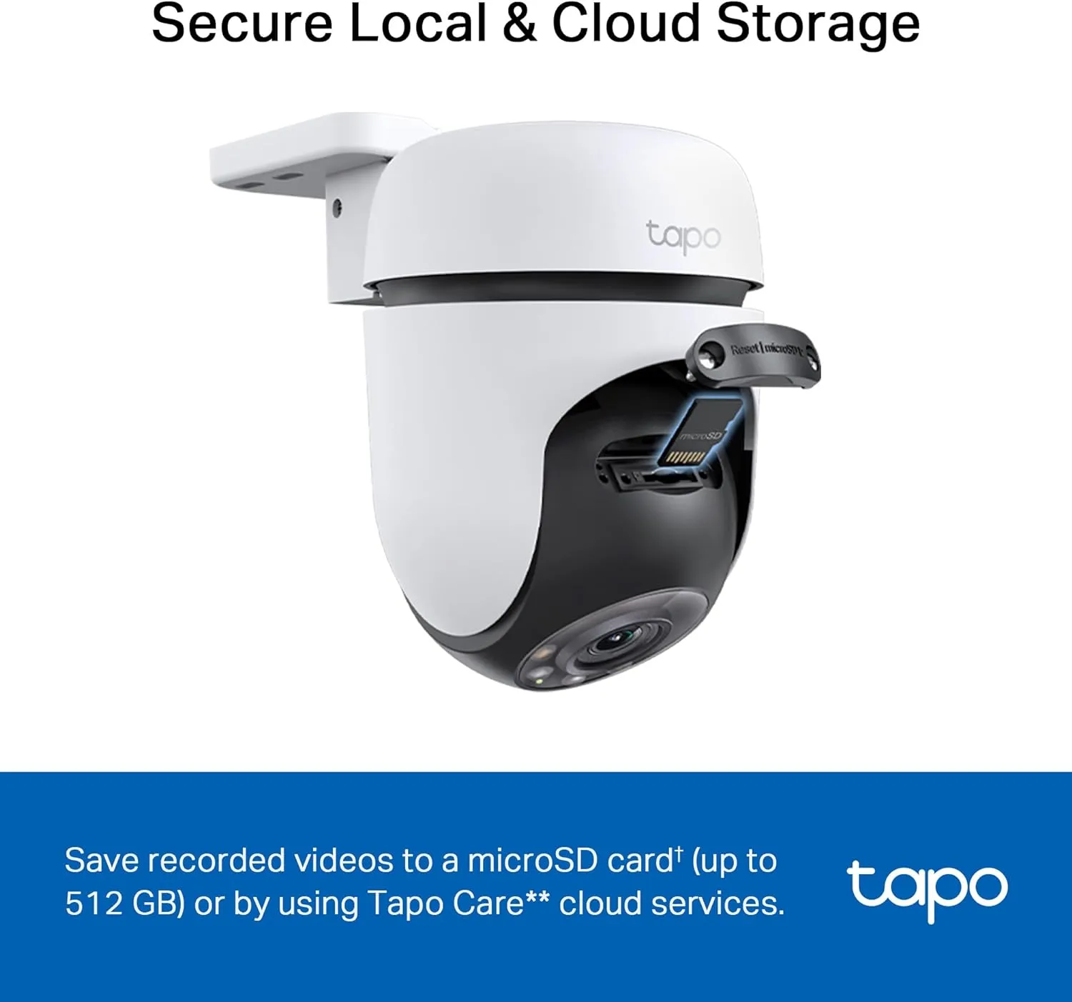 Tapo 2K Outdoor Wired Pan/Tilt Security Wi-Fi Camera, 360° View, Motion Tracking, Works w/Alexa & Google Home, Color Night Vision, Free AI Detection, Cloud & SD Card Storage(up to 512GB), Tapo C510W