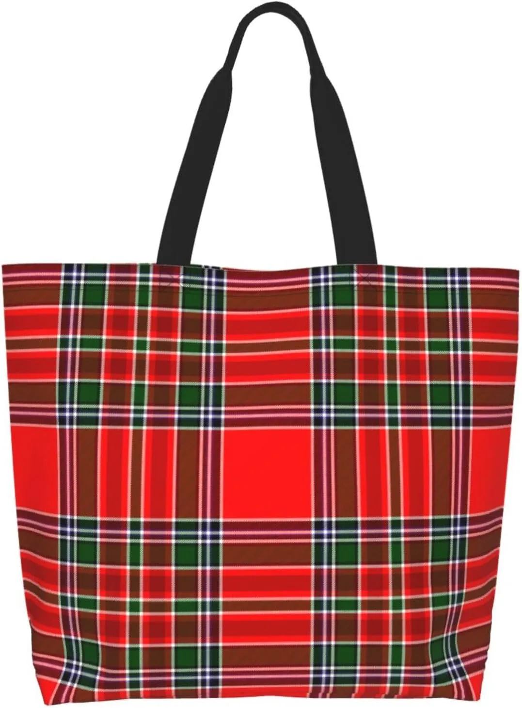 Tartan Tote Bag For Women Weekender Travel Bag Reusable Grocery Bags Large Totes Handbags