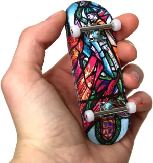 Teak Tuning Heat Transfer Graphic 34mm Fingerboard Complete - Wallace Stained Glass Edition