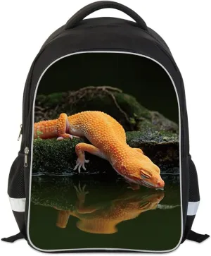 Teenager Lizard Backpack Fashion School Bag Cute Animal Pattern Outdoor Back Pack