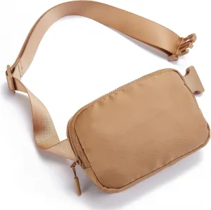 Telena Belt Bag for Women Men Fashionable Crossbody Fanny Pack for Women Waist Bag with Adjustable Strap Light Brown
