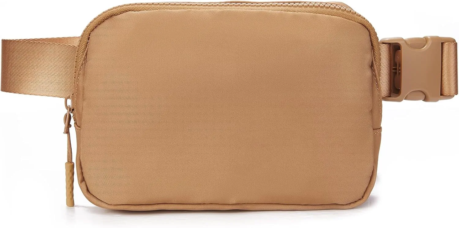 Telena Belt Bag for Women Men Fashionable Crossbody Fanny Pack for Women Waist Bag with Adjustable Strap Light Brown