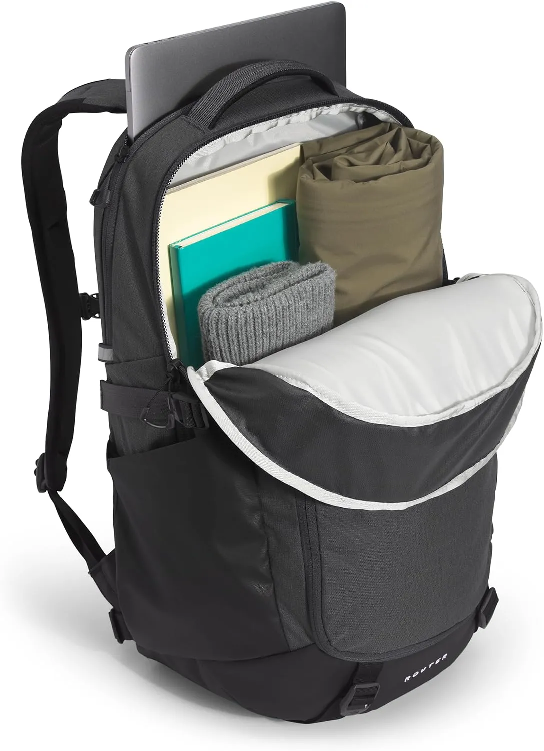 THE NORTH FACE Router Everyday Laptop Backpack, Asphalt Grey Light Heather/TNF Black-NPF, One Size