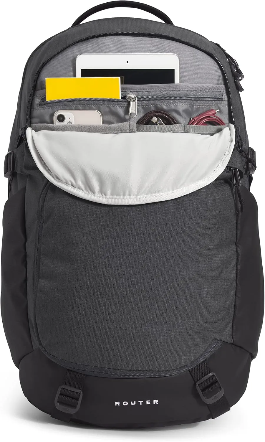 THE NORTH FACE Router Everyday Laptop Backpack, Asphalt Grey Light Heather/TNF Black, One Size
