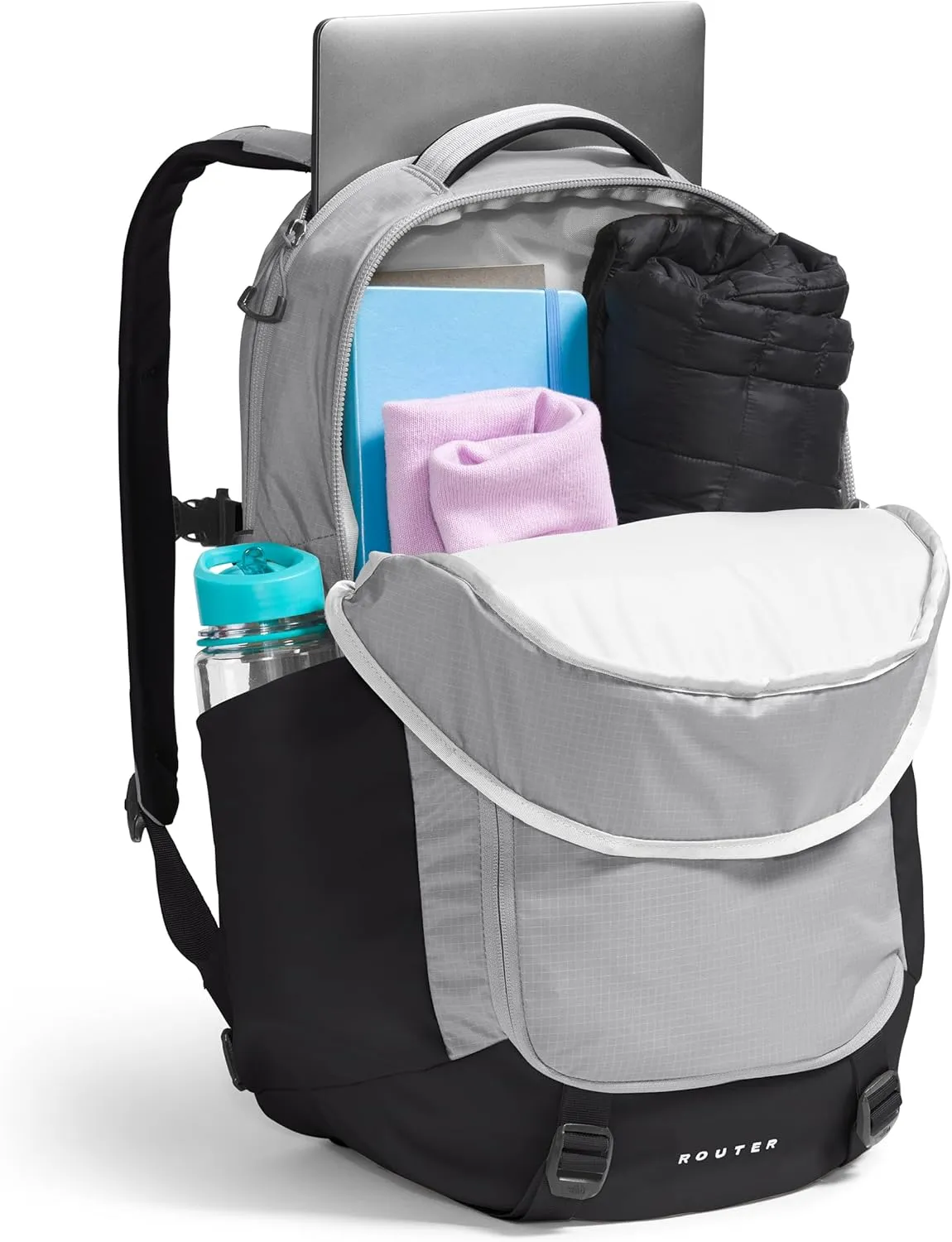 THE NORTH FACE Router Everyday Laptop Backpack, Meld Grey/TNF Black-NPF, One Size