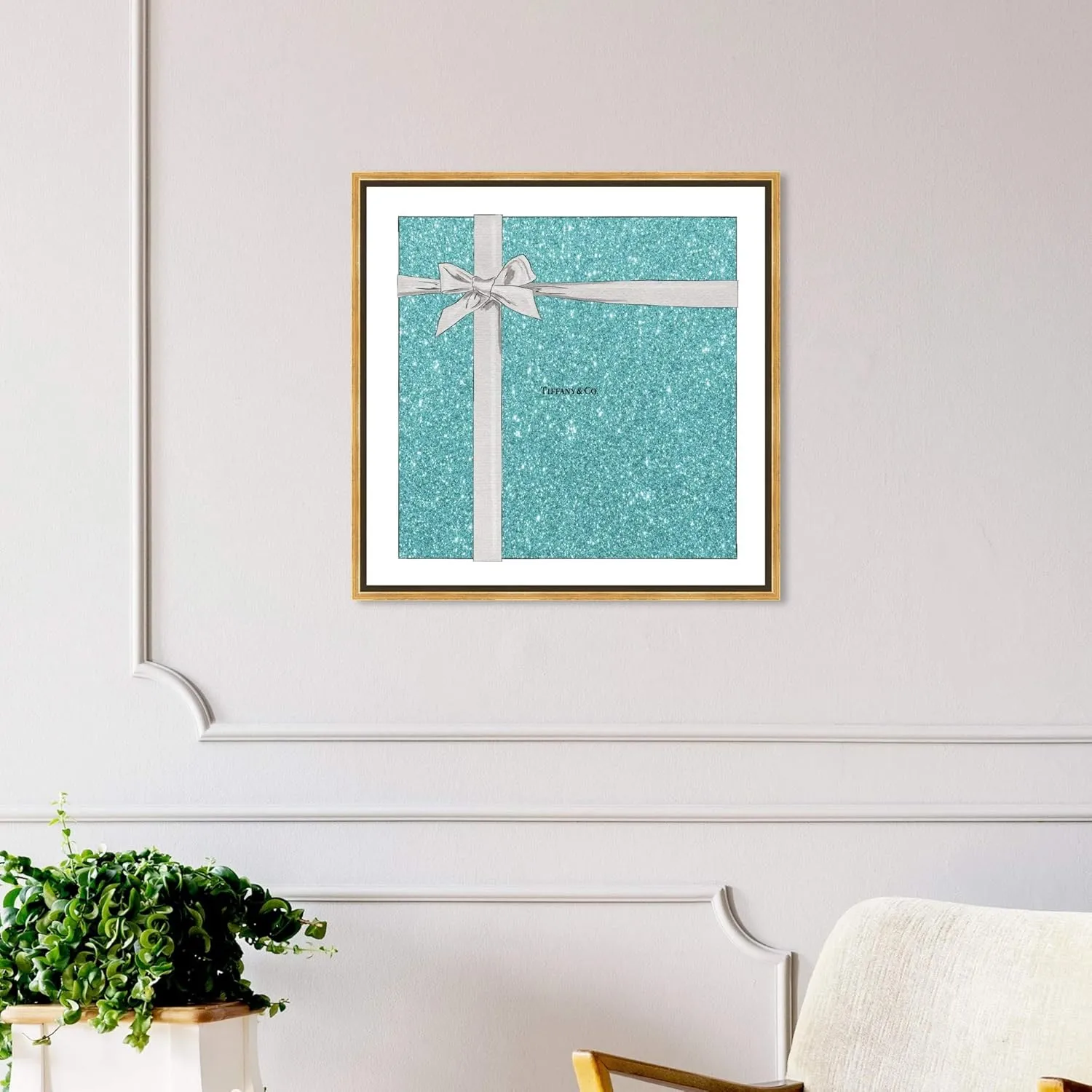 The Oliver Gal Artist Co. Fashion and Glam Framed Wall Art Canvas Prints 'Jewelry Gift Box Glitter' Fashion