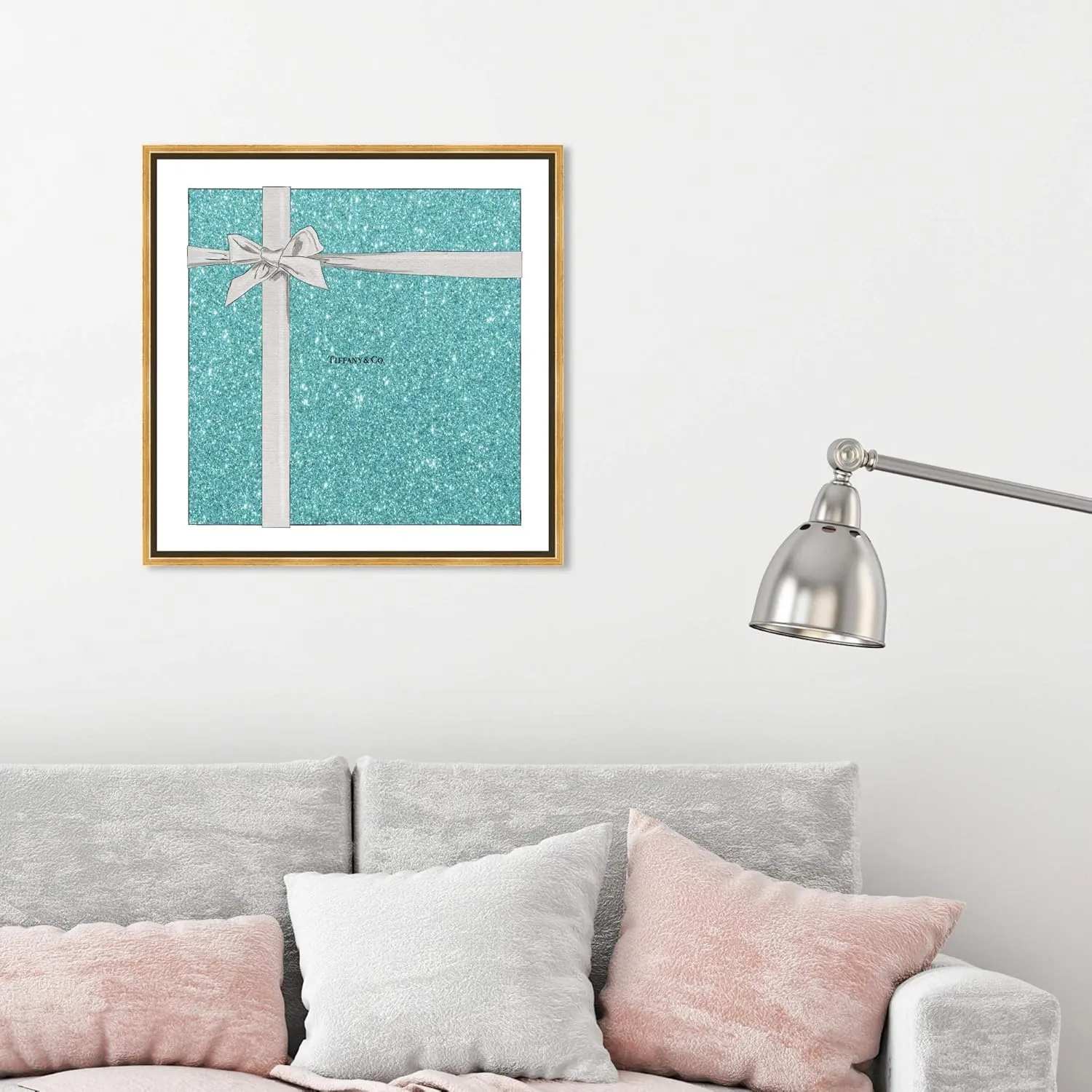 The Oliver Gal Artist Co. Fashion and Glam Framed Wall Art Canvas Prints 'Jewelry Gift Box Glitter' Fashion