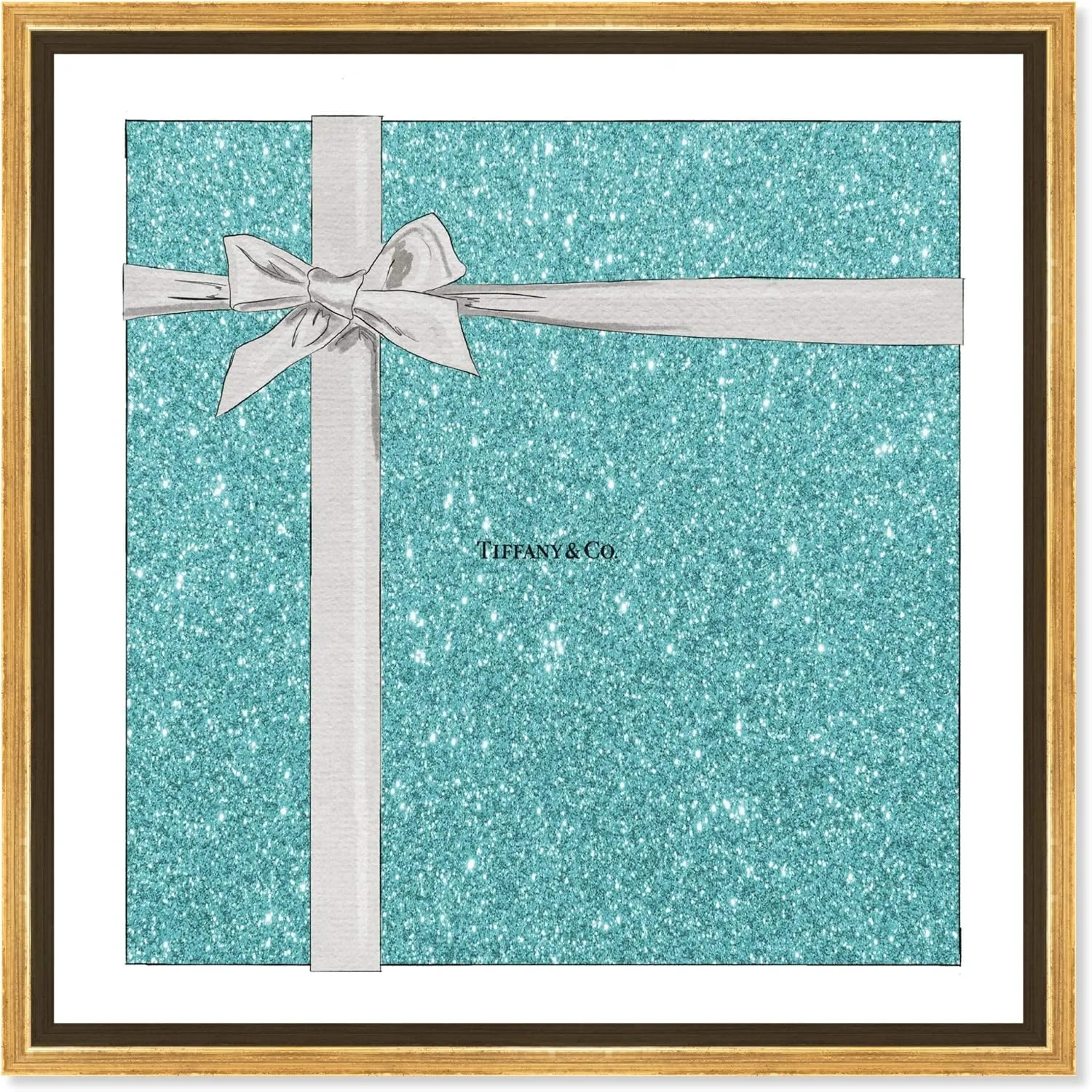 The Oliver Gal Artist Co. Fashion and Glam Framed Wall Art Canvas Prints 'Jewelry Gift Box Glitter' Fashion