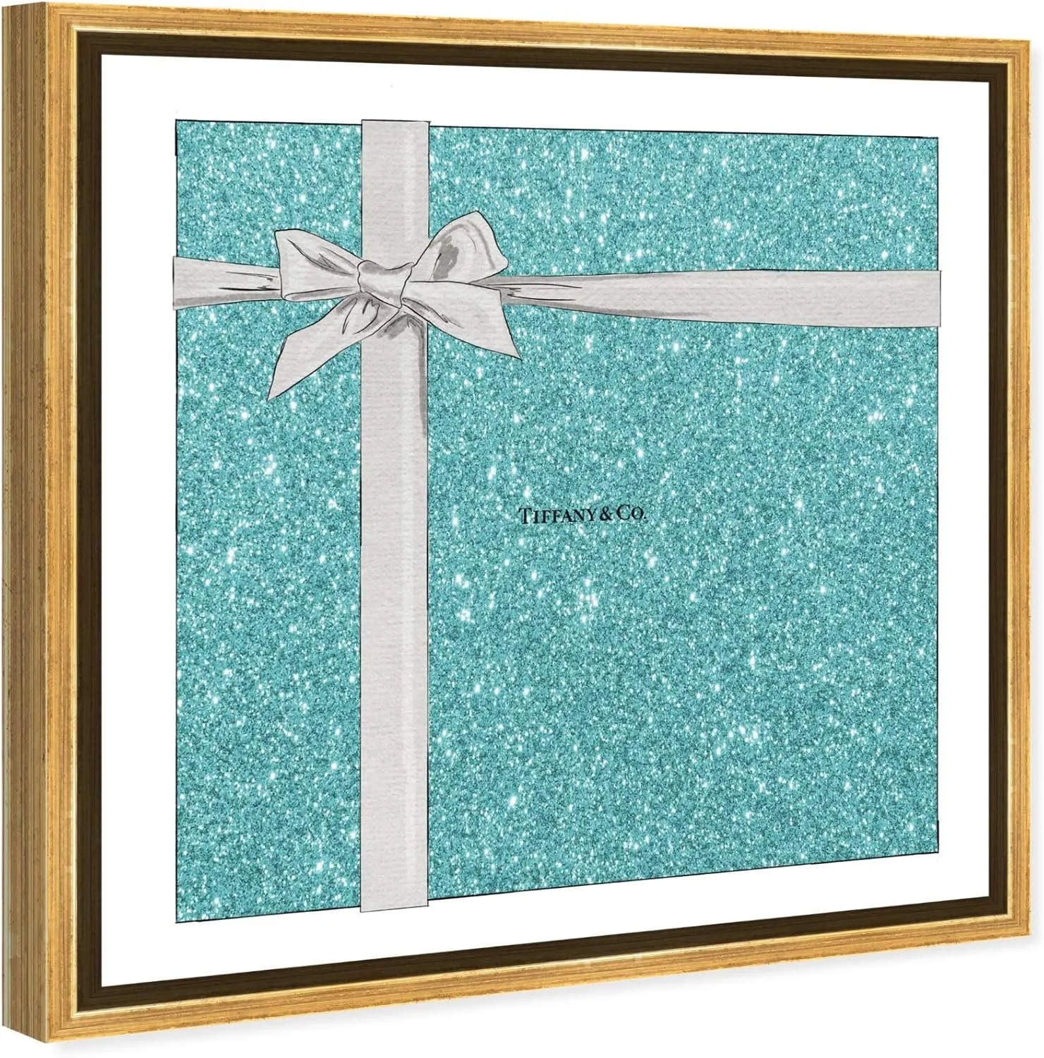 The Oliver Gal Artist Co. Fashion and Glam Framed Wall Art Canvas Prints 'Jewelry Gift Box Glitter' Fashion