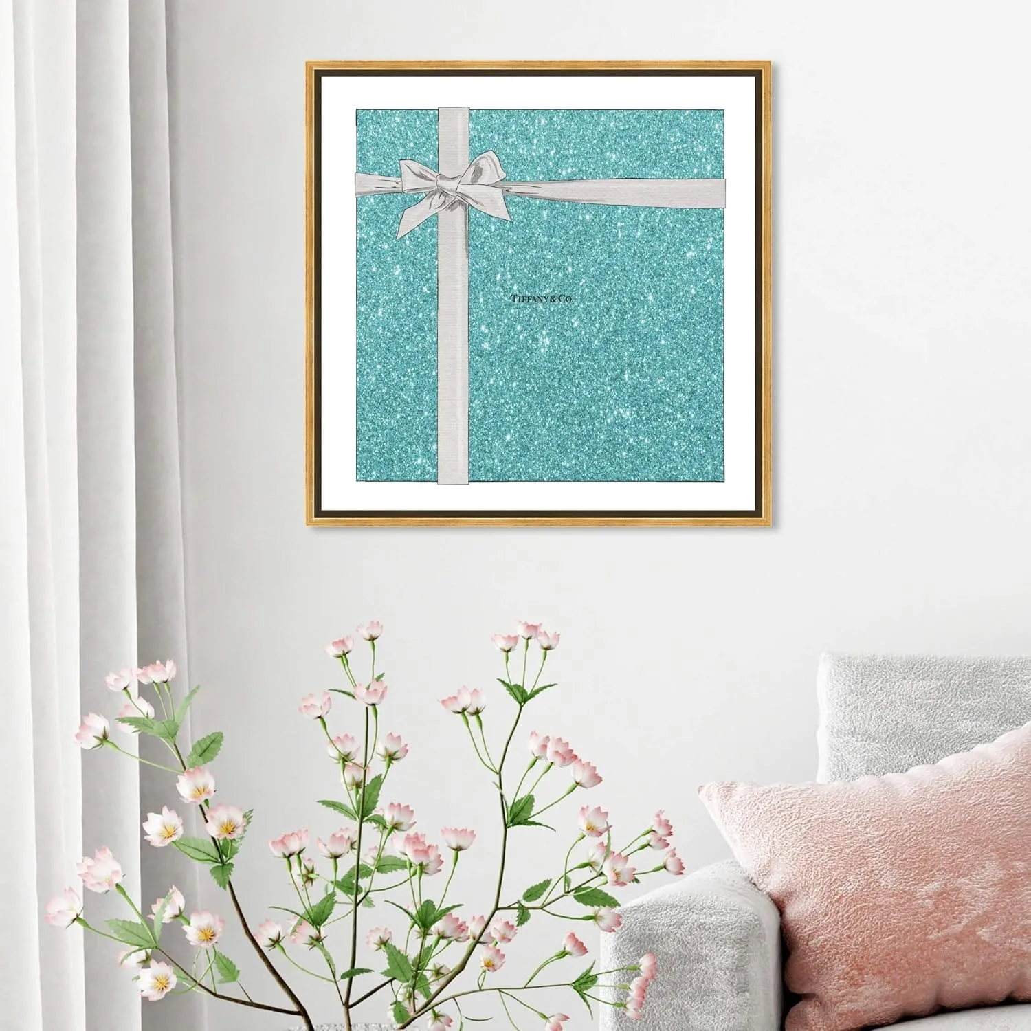 The Oliver Gal Artist Co. Fashion and Glam Framed Wall Art Canvas Prints 'Jewelry Gift Box Glitter' Fashion
