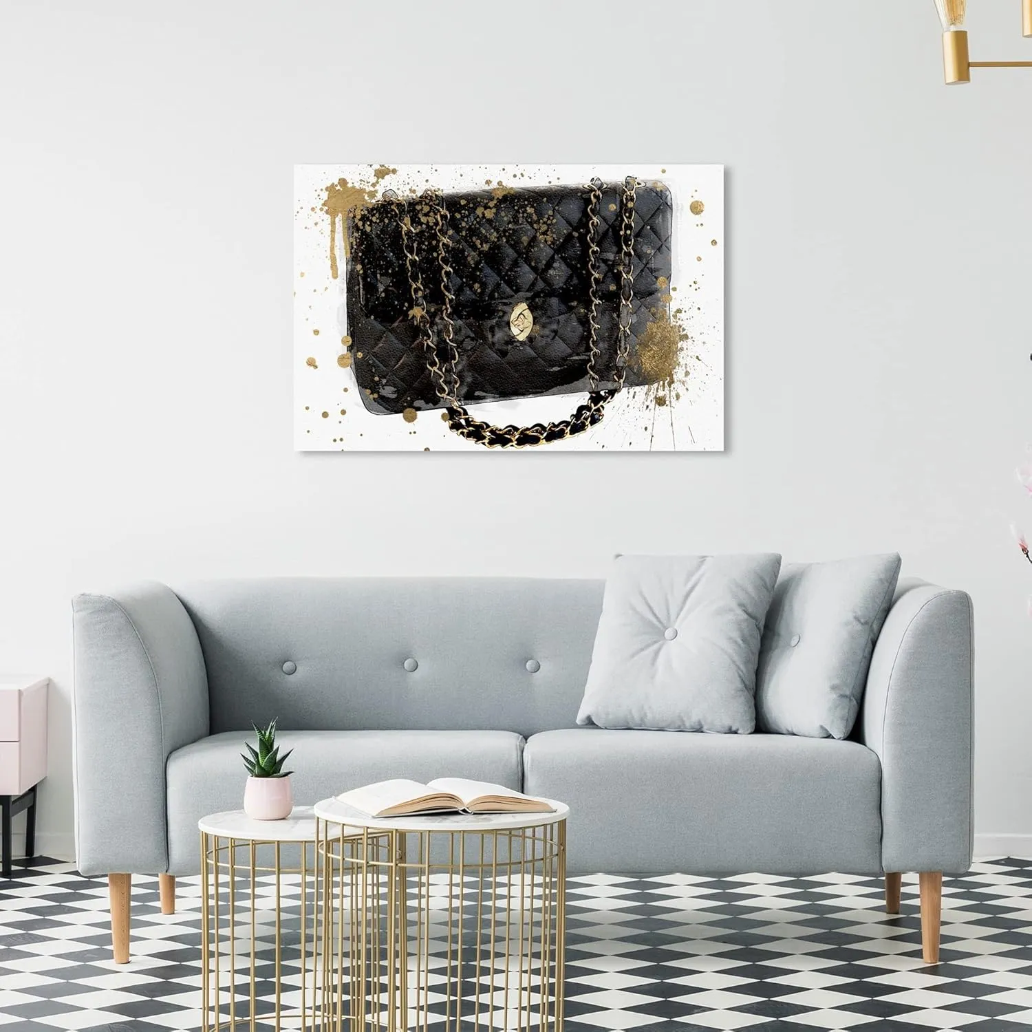 The Oliver Gal Artist Co. Fashion and Glam Wall Art Canvas Prints Handbags Black Bag Home Décor, 30" x 20", Stretched