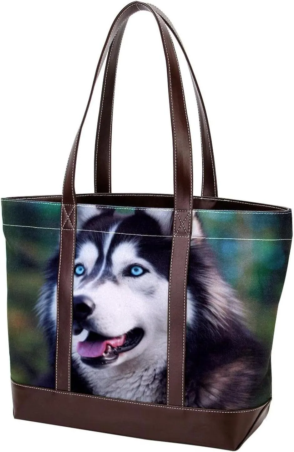 The Tote Bag For Women,Tote Bag With Zipper,Canvas Tote Bag,Alaskan Dog Funny Tongue Handbags