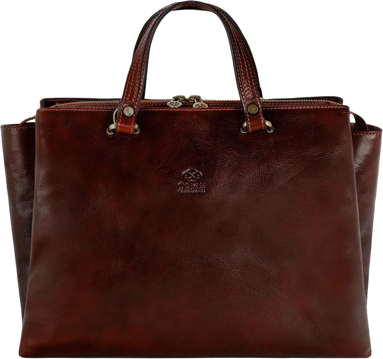 Time Resistance Leather Handbag for Women - Italian Handmade Bag - Top Handle Bag - Ladies Handbag - Cowhide Purse - Shopper