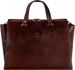 Time Resistance Leather Handbag for Women - Italian Handmade Bag - Top Handle Bag - Ladies Handbag - Cowhide Purse - Shopper