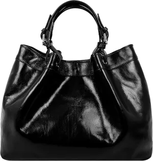 Time Resistance Leather Handbag - Top Handle Bag - Full-Grain Leather Purse for Women