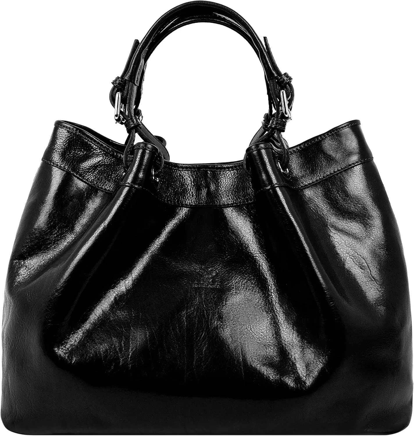 Time Resistance Leather Handbag - Top Handle Bag - Full-Grain Leather Purse for Women