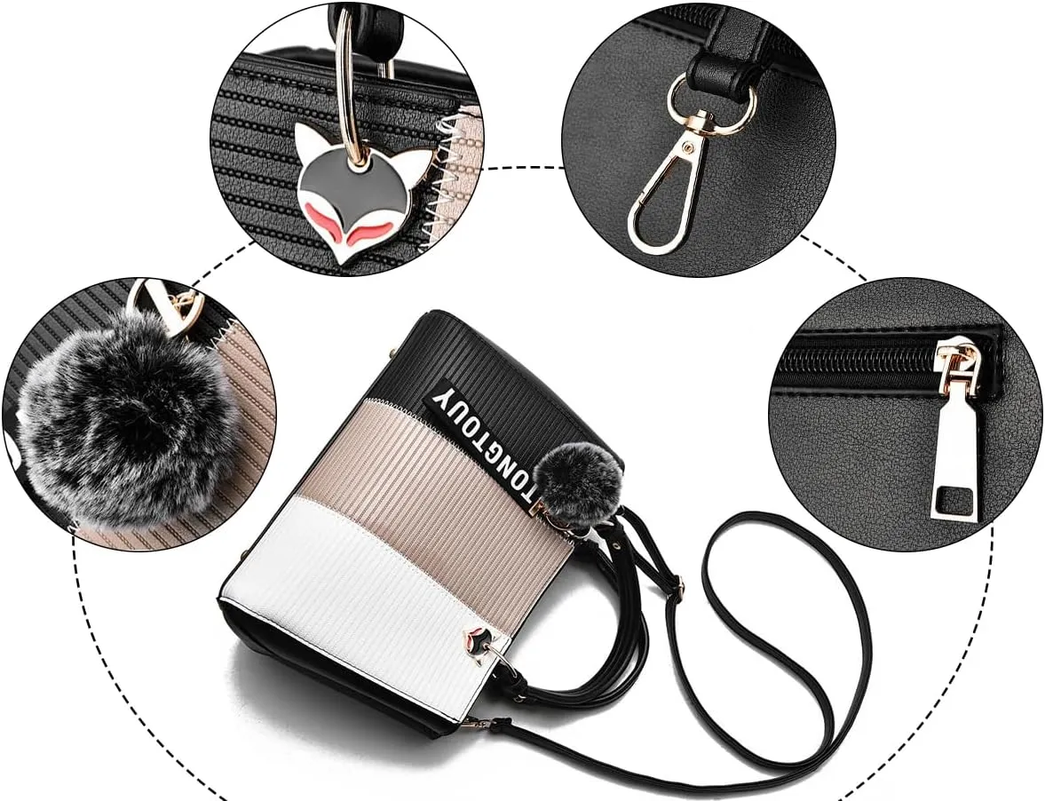 Top-handle Handbags Tote for Women PU Leather Crossbody Shoulder Bag Multi-color Purse Satchel