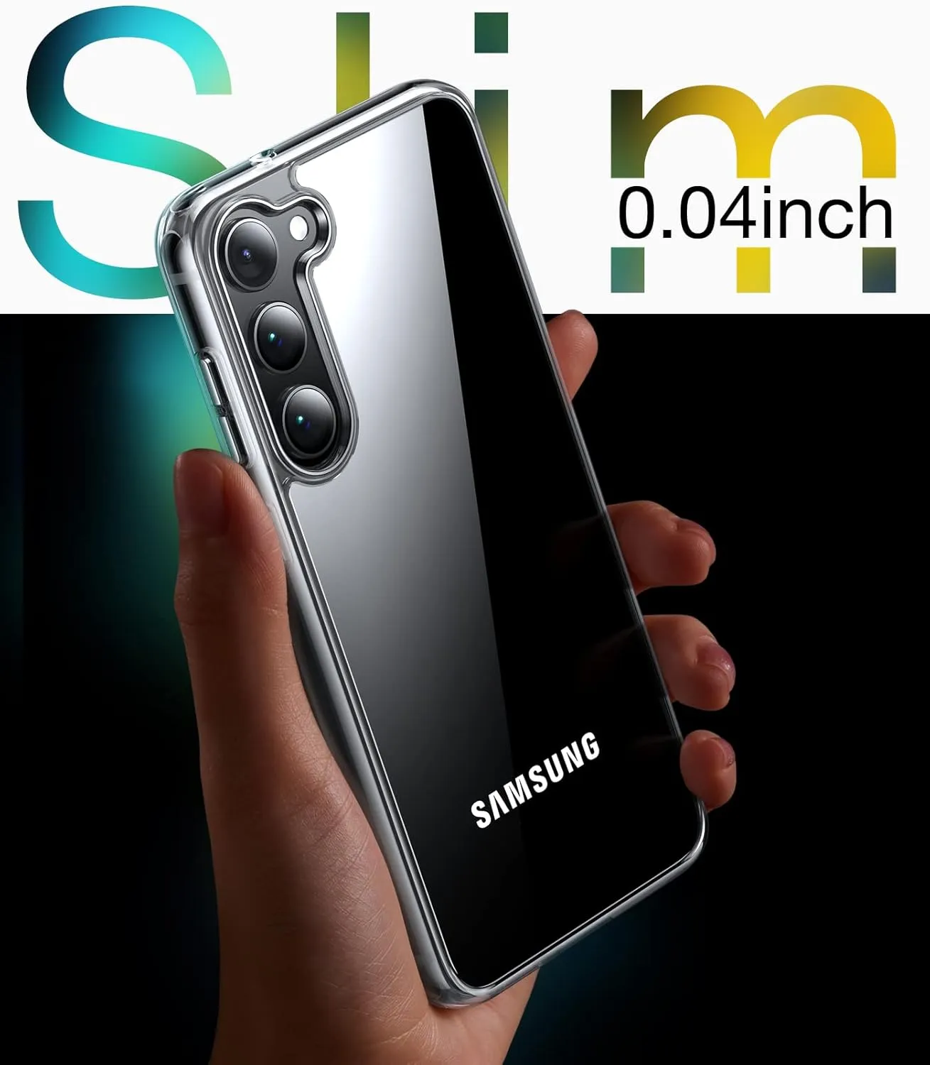 TORRAS Diamond Clear Designed for Samsung Galaxy S23 Case [Never Yellowing] [Military Grade Anti-Drop], Hard PC Back & Flexible Bumper Phone Case for Samsung S23 6.1 inch 2023, Crystal Clear