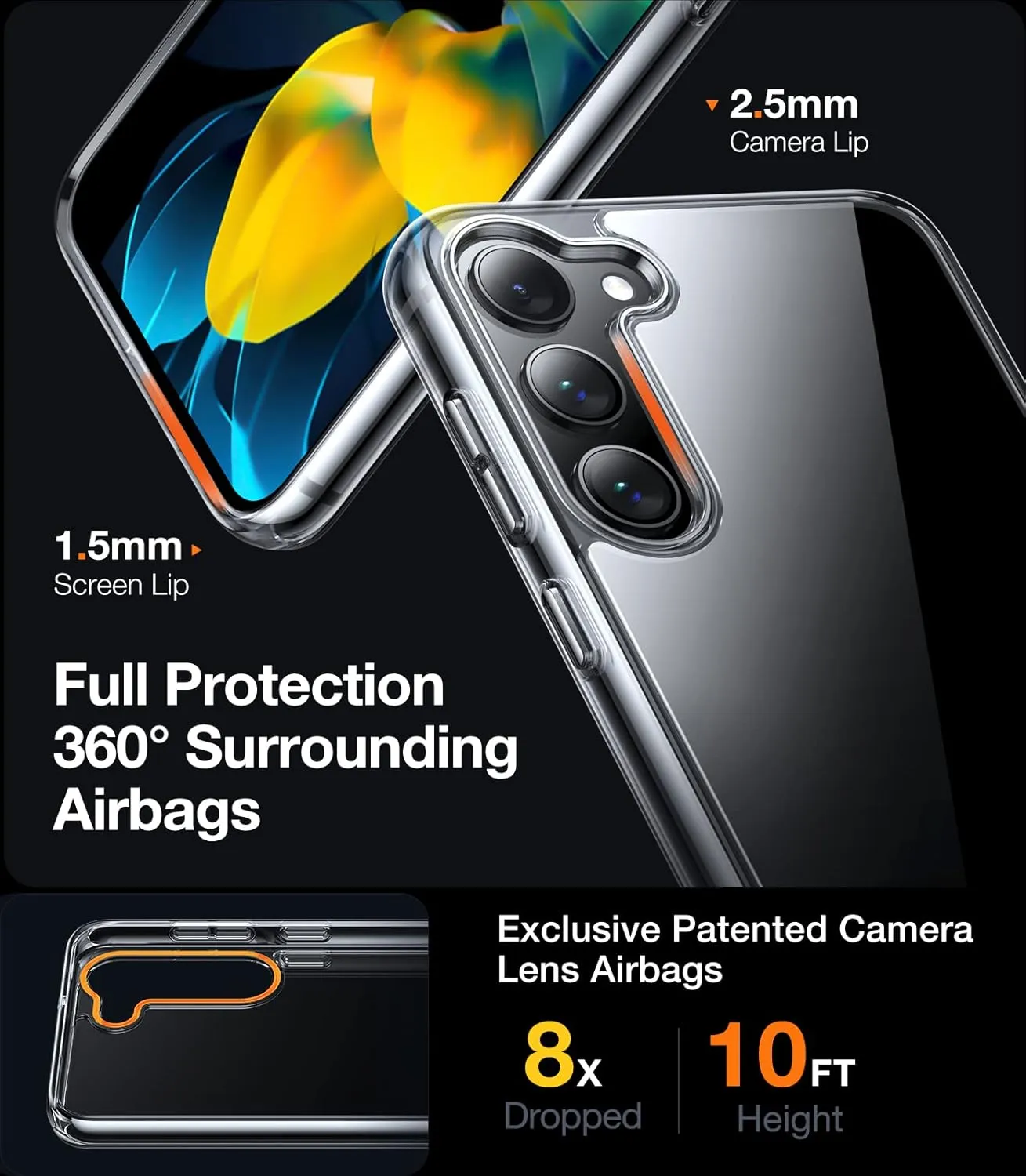 TORRAS Diamond Clear Designed for Samsung Galaxy S23 Case [Never Yellowing] [Military Grade Anti-Drop], Hard PC Back & Flexible Bumper Phone Case for Samsung S23 6.1 inch 2023, Crystal Clear