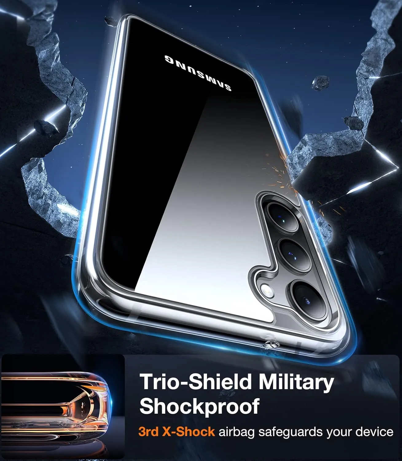 TORRAS Diamond Clear Designed for Samsung Galaxy S23 Case [Never Yellowing] [Military Grade Anti-Drop], Hard PC Back & Flexible Bumper Phone Case for Samsung S23 6.1 inch 2023, Crystal Clear