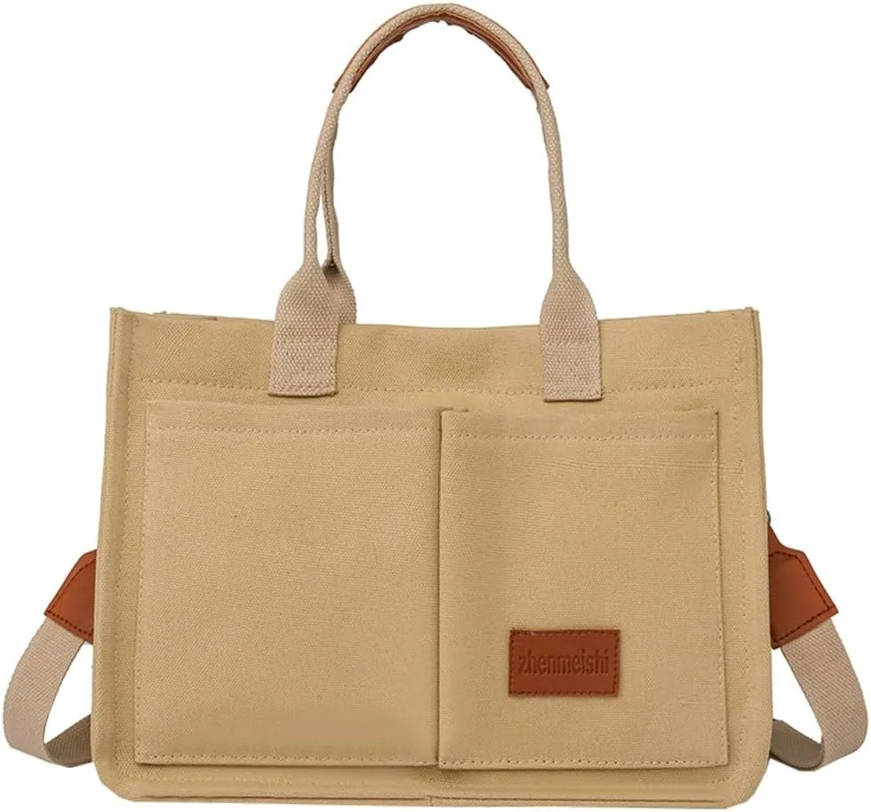 Tote Bag for Women Fashion Corduroy Handbags Casual Hobo Messenger Bag Canvas Shoulder Bag with Multi-pocket