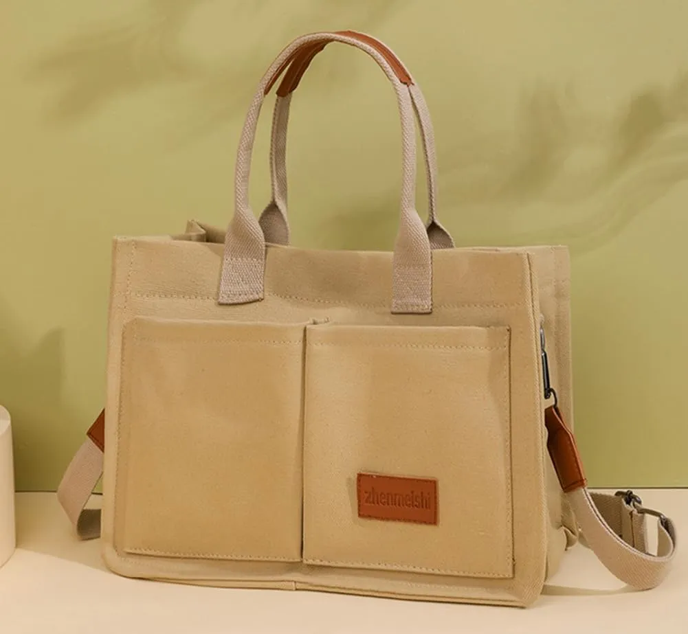 Tote Bag for Women Fashion Corduroy Handbags Casual Hobo Messenger Bag Canvas Shoulder Bag with Multi-pocket