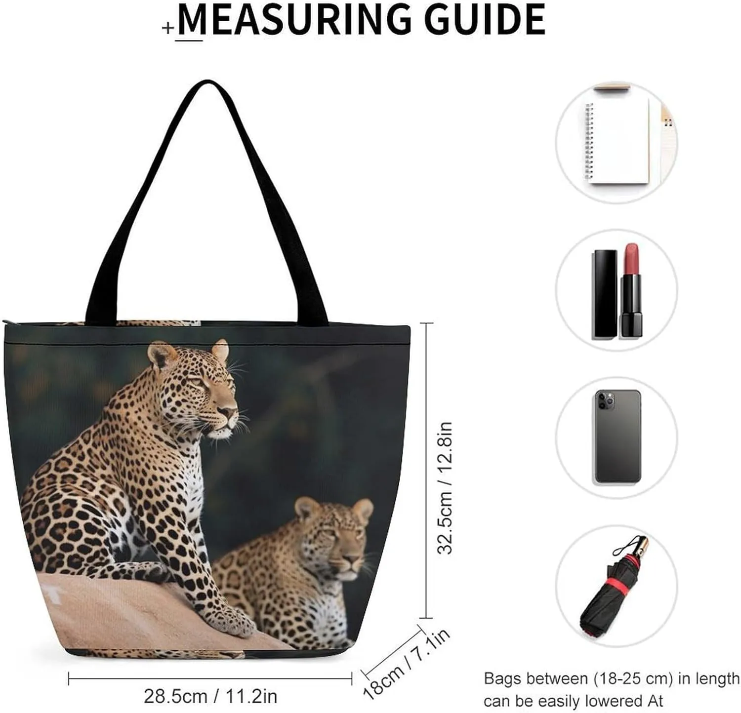 Tote Bag for Women Grocery Bag African Leopard on Rock Foldable Shopping Bags Reusable Large Tote Bag