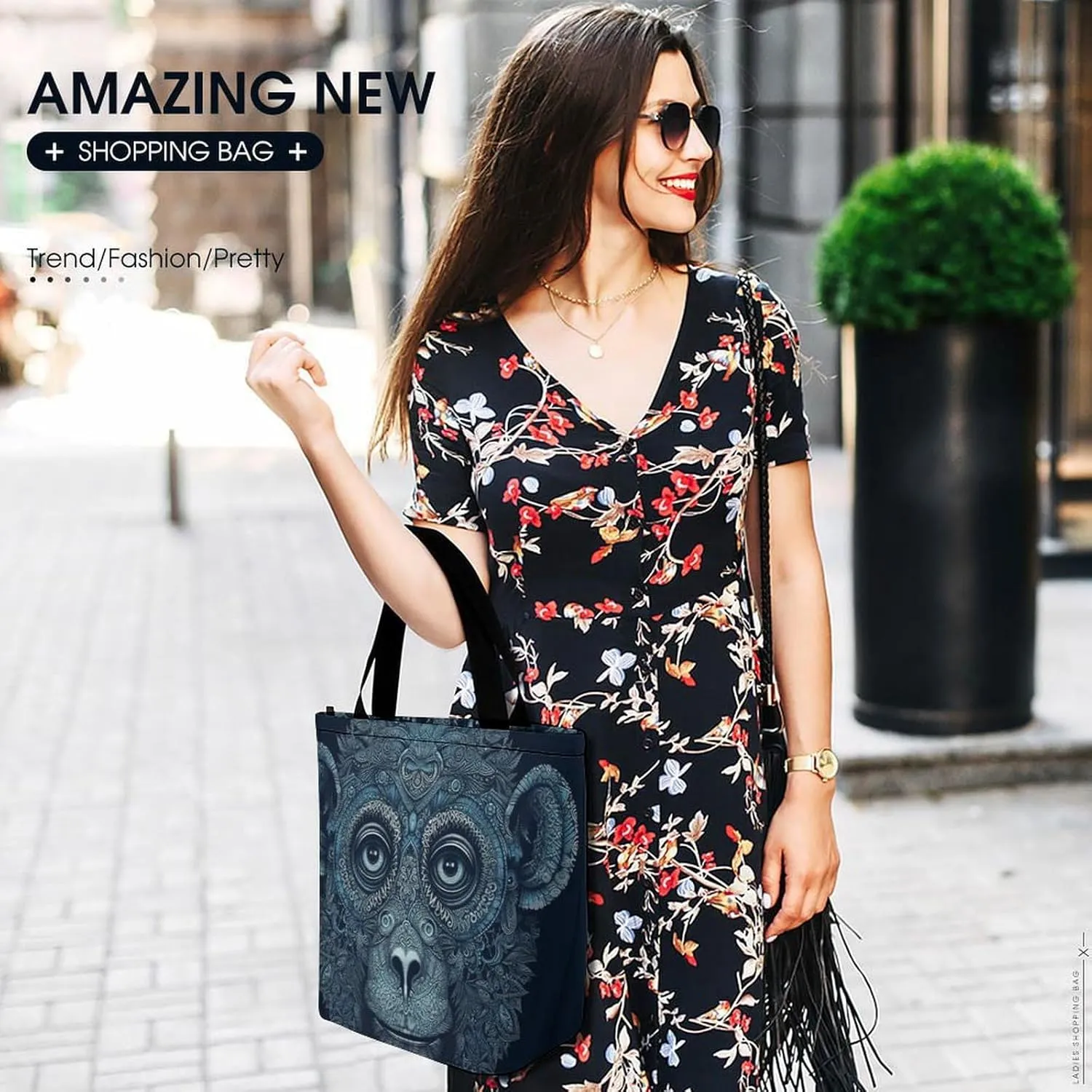 Tote Bag for Women Grocery Bag Flowers Bright Colors Foldable Shopping Bags Reusable Large Tote Bag