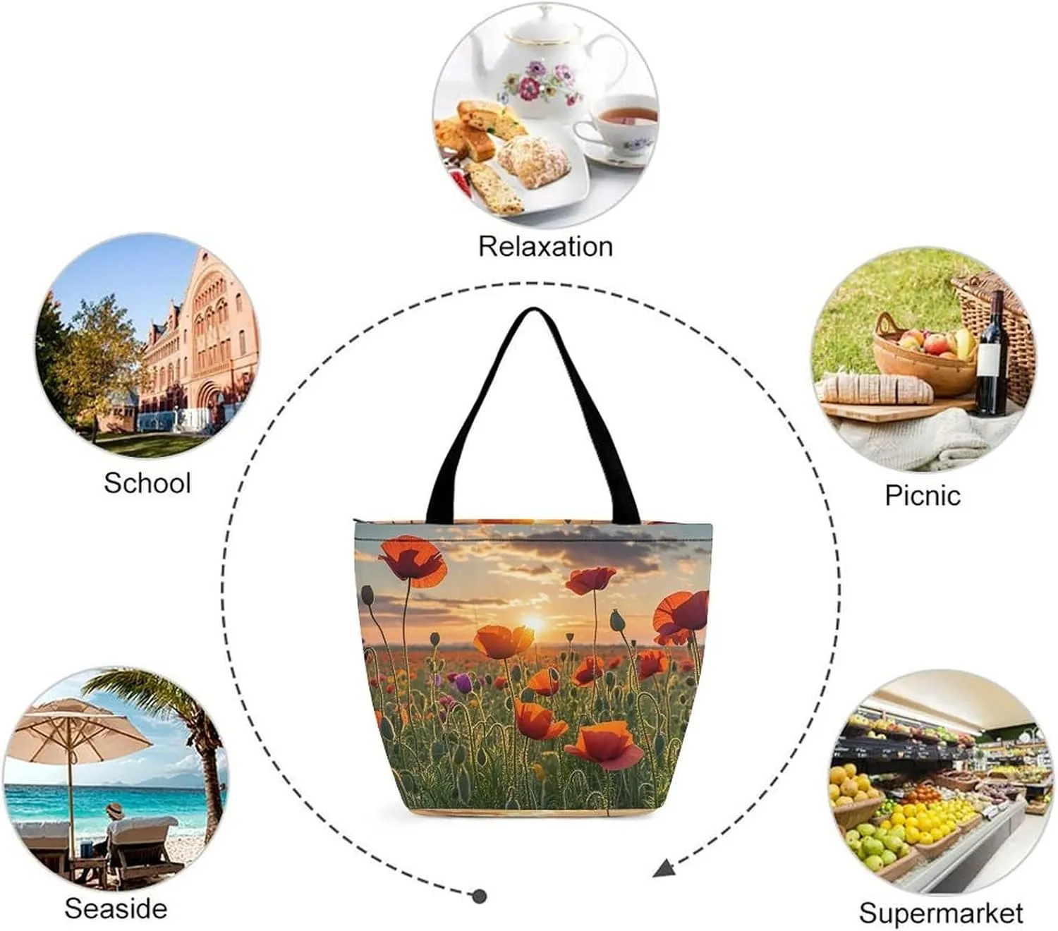 Tote Bag for Women Grocery Bag Snow Owl Foldable Shopping Bags Reusable Large Tote Bag
