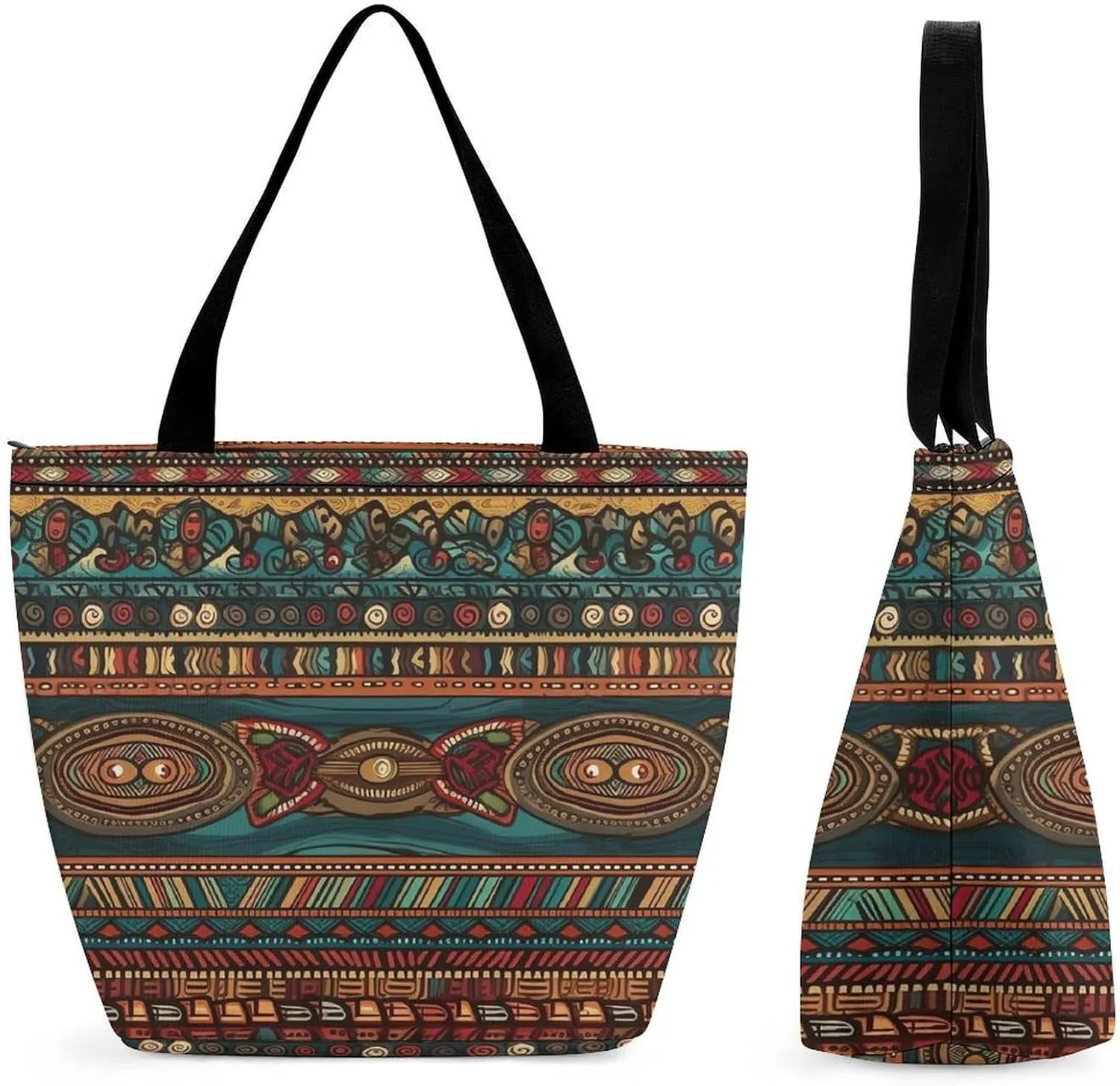 Tote Bag for Women Grocery Bag Special Ethnic Patterns Foldable Shopping Bags Reusable Large Tote Bag